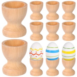 MAGICLULU 15pcs Wooden Egg Cup Holders Easter Egg Holder Unfinished Wooden Egg Stands Blank Wooden Egg Holder DIY Eggs Tray Unpainted Easter Egg Cups for Easter Decor 1.38inch