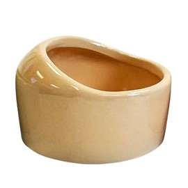 No-Tip Ceramic Feed Station - Durable Ceramic & No Escape Feed Dish - Hamsters, Hedgehogs, Chinchillas, Rats, Ferrets, Guinea Pigs, Rabbits, Squirrels, and Reptiles (Yellow)