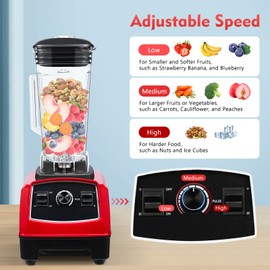 Professional Countertop Blender 2L, 2200W High Speed Smoothie Blender Mixer for Shakes and Smoothies, Home and Commercial Blender Smoothie Maker for Smoothies, Juices, Milkshakes, Ice Cream (Red)