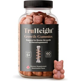 TruHeight Growth Gummies (Watermelon) Tall Nutrition for Natural Growth Supplement for Kids & Teens - Vitamin D, K, Calcium & Ashwagandha, Bone Streng