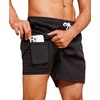 IUU Mens Swim Trunks with Compression Liner Quick Dry Board