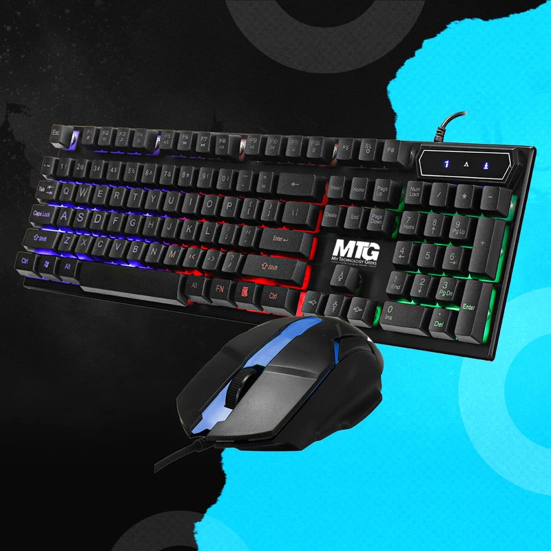 MTG RGB Backlit Mechanical Wired Gaming Keyboard and Mouse, Full