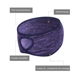 Tatuo 3 Pieces Fleece Ponytail Headband Earband Winter Running Headband Ear Warmer Headband for Women Girls Outdoor Sports and Fitness, 3 Colors