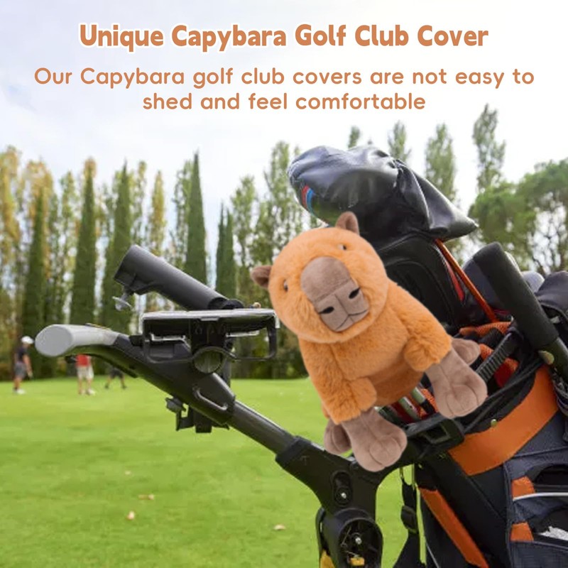 Funny Capybara Golf Headcover, Animals Plush Golf Club Head Covers,