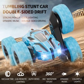 INT’L Flyer Wireless Remote Control Stunt Tumbler, Car Toys, 2.4GHz Wireless Remote Control, 360 ° Rotating Drift, with Music and Colorful Lights, The for Boys/Girls