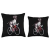 German Shorthaired Pointer Riding Bicycle Throw Pillow