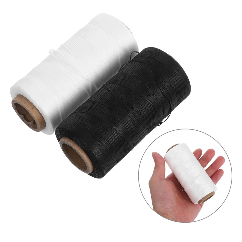 jojofuny 2pcs Stitching Thread: Waxed Polyester Cord for Leather Sewing