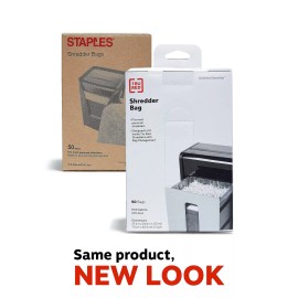 STAPLES 50 Count Red Paper Shredder Bags Durable Size for Personal Shredders