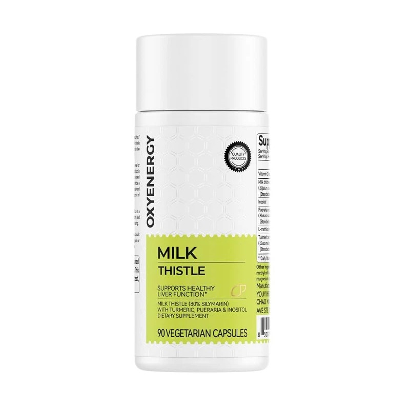 OxyEnergy Milk Thistle Silymarin 300mg – Liver Detox & Repair,