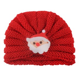 Christmas Hat for Toddler, Unisex Baby Christmas Hats Christmas Knitted Hat, Red Soft Warm Elastic Santa Hat, Child Christmas Party Headwear for New Year Festive Party Supply