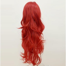 ZXUY Long Curly Wig Party Wigs for Women Synthetic Heat Resistant Fiber Cosplay Wigs (Red 27in)
