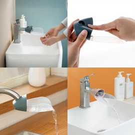 3 Pack Faucet Extender for Toddlers - Kids Sink Spout Extenders (Blue/White/Navy Blue)