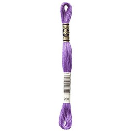 DMC 117-208 Six Strand Embroidery Cotton Floss, Very Dark Lavender, 8.7-Yard
