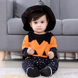 Formemory Halloween Costume, Baby Halloween Cosplay, Pumpkin, Magician Halloween, Pumpkin, Costume, 5-piece Set, Cute, Baby Children, Cosplay Clothes, Funny, Costume, 100