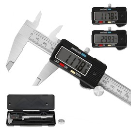 YELLOW JACKET Digital Caliper Measuring Tool, 6inch/150mm Micrometer Vernier Calipers Stainless Steel with Storage Case, Inch/MM Conversion and Large LCD Screen