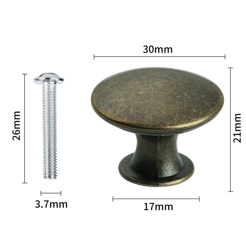 Anhoer 12PCS Kitchen Cupboard Knobs 30MM Kitchen Door Knobs Mushroom