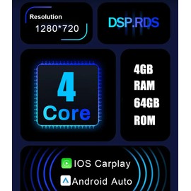 JOYINCAR 2DIN 10.1'' Rotatable Screen Car Stereo Radio GPS Wifi Carplay For Toyota 4+64GB