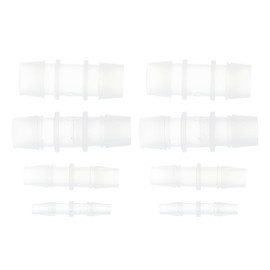 A ABSOPRO Vacuum Tubing Connector 3/16" 5/8" 1/2" 3/8" 8 Pcs 4 Sizes of Plastic Hose Barb Fitting Assortment PP Clear 1 Set