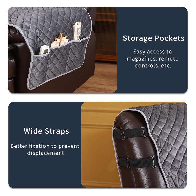 LUFEIJIASHI Non Slip Recliner Couch Covers for 3 Cushion Couch
