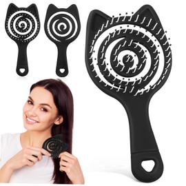 FOMIYES Cat Ear Massage Comb Scalp Massage Brush Wet Dry Detangler for Women Girls Gentle Comfortable Vented Hair Brush Set