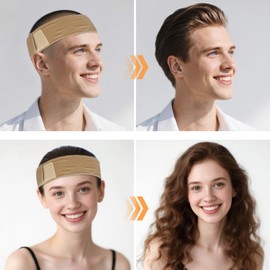 Wig Grip Headband, Adjustable Non-Slip Velvet Band for Secure Hold, 2 PCS (beige)