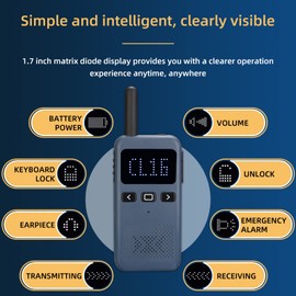 Retevis RB19 USB C Walkie Talkie, Slim Two Way Radios Rechargeable, Dot Matrix Screen, 1650mAh Battery, Hands Free Walkie Talkies for Adults Clinic Small Business Office Gifts Skiing(3 Pack)