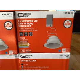 Commercial Electric 8” LED Recessed Light Kit - 1005126735 White NEW