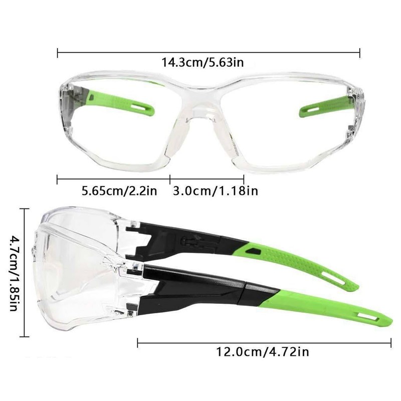 PAERDE Ultra-Lightweight Safety Goggles with Anti-Fog and UV Protection, Windproof