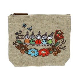 Moomin Cosmetic Pouch/Jute Flower Nordic Marushin Accessory Storage Plant Fiber Character Goods Mail Order