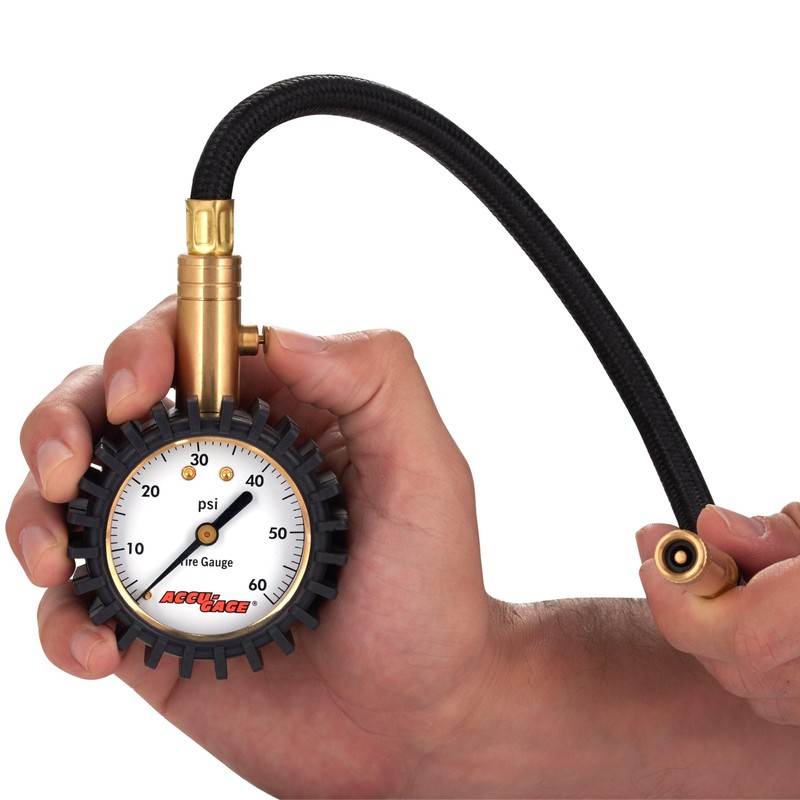 Accu-Gage RH60X Professional Tire Pressure Gauge with Protective Rubber Guard