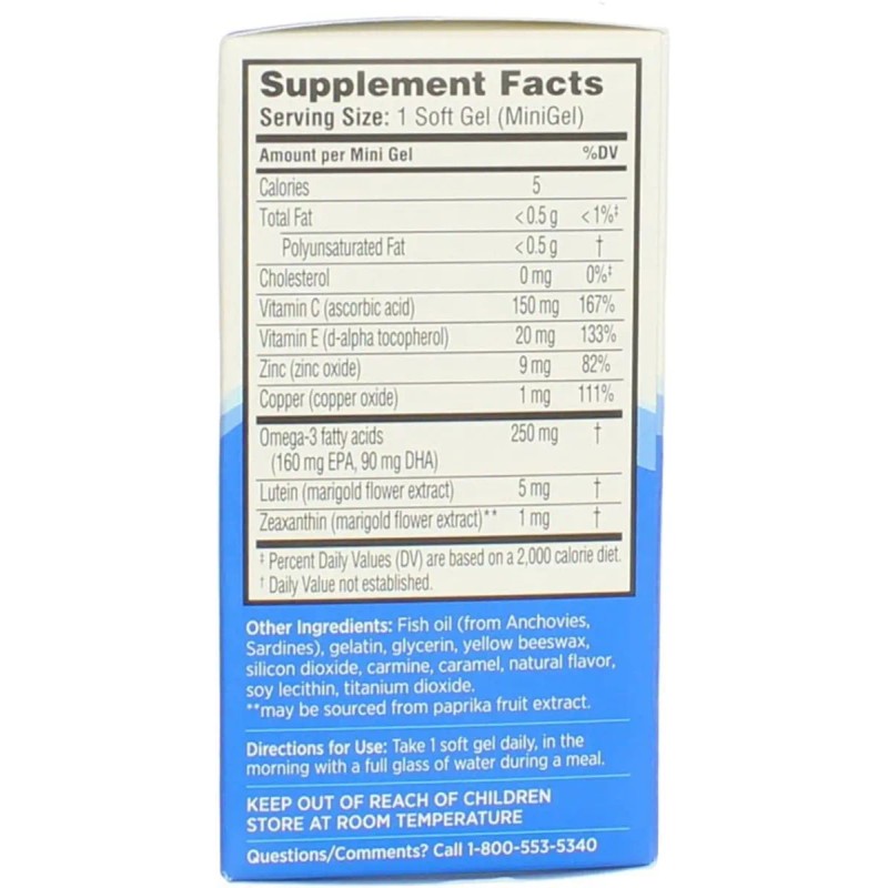 50gels Vitaminas Lutein Zeax Om3 /p Ojos Ocuvite Adulto 50+