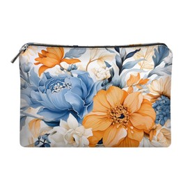 Oamsistay Floral Print Cosmetic Pouch Clutch Makeup Brush Bag Multifunctional Makeup Durable Storage Organizer for Purse Travel Cosmetic Bag Birthday Gifts for Sisters Friend