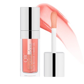 Hydrating Lip Glow Oil - Tinted Plumping Lip Gloss Long-Lasting Moisturizing Cherry Oil Lip Stain Transparent Nourishing Lip Care (Pink)