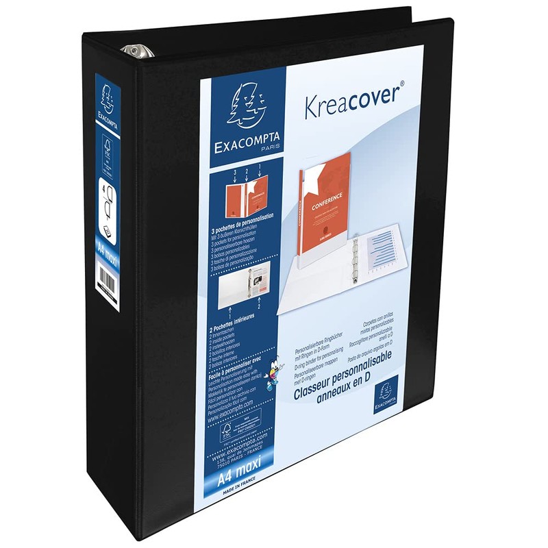 Exacompta KreaCover 51845NE Presentation Ring Binder Made of Opaque Plastic