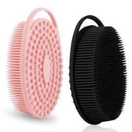 Janety Cepillo Baño Silicona Piezas Diseño Doble Cara Herramienta Limpieza Masaje Corporal Uso Ducha Rutina Cuidado Personal