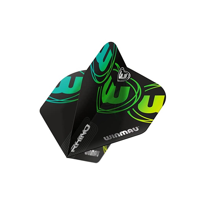 WINMAU Rhino Black & Green Extra Thick Dart Flights -