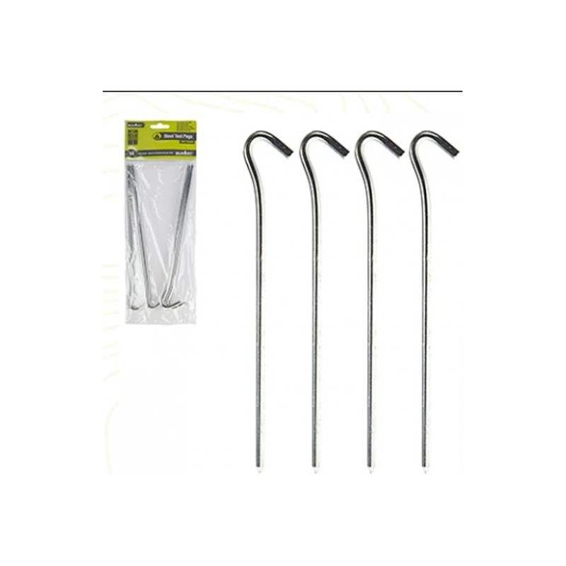 Summit 4 Pack of Steel Hook Pin Tent Camping Pegs