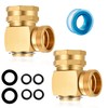 90 Degree Garden Hose Elbow 2 Pack, Solid Brass Swivel