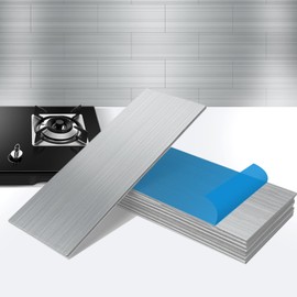 Peel and Stick Backsplash for Kitchen, 4" x 12" Subway Tiles, 4mm Brushed Aluminum Metal Wall Panels Stick on Tile Elevate Kitchen, Bathroom, Fireplace, RV, Scissor-Cuttable DIY Install (30 Pack)