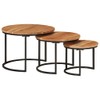 vidaXL Solid Acacia Wood Nesting Coffee Tables - Set of