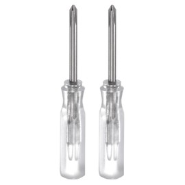 HARFINGTON 2Pcs PH0 Mini Phillips Screwdriver 2mm Magnetic Cross Head 45mm Length for Small Appliances Repairs, Transparent