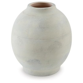 Signature Design by Ashley Clayson Vintage Indoor 12" Distressed Ceramic Tabletop Vase, Beige & Light Green
