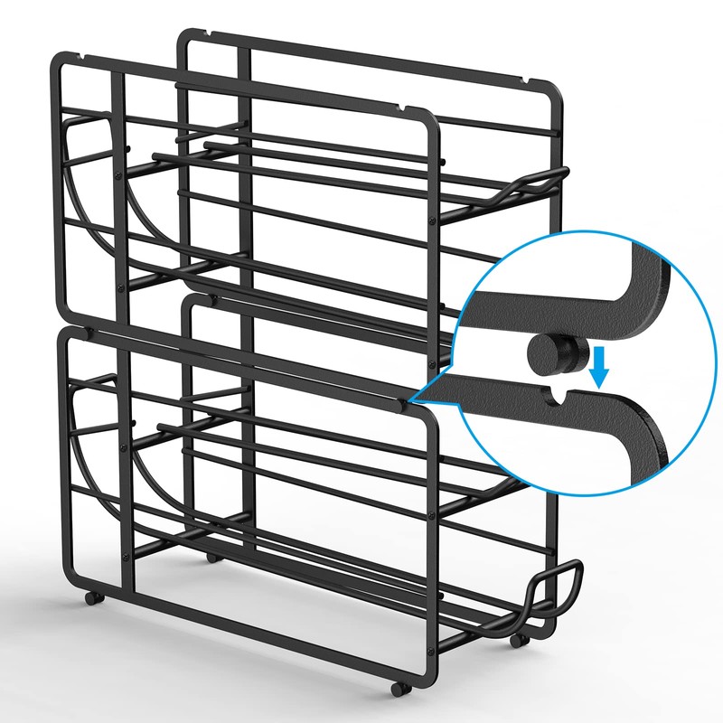 Canyave Soda Can Organizer Storage Rack, 2 Pack Stackable Beverage