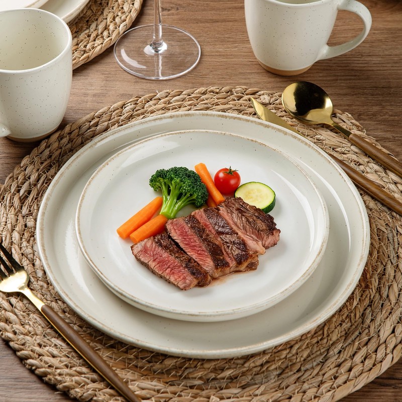 AmorArc Ceramic Dinnerware Sets for 4, 12 Pieces Handpainted Plates