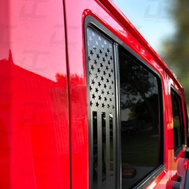 Decal Concepts American Flag Flat Black Rear Door Side Window Accent Decal (Fits Jeep Wrangler 4 Door 2011-2017)