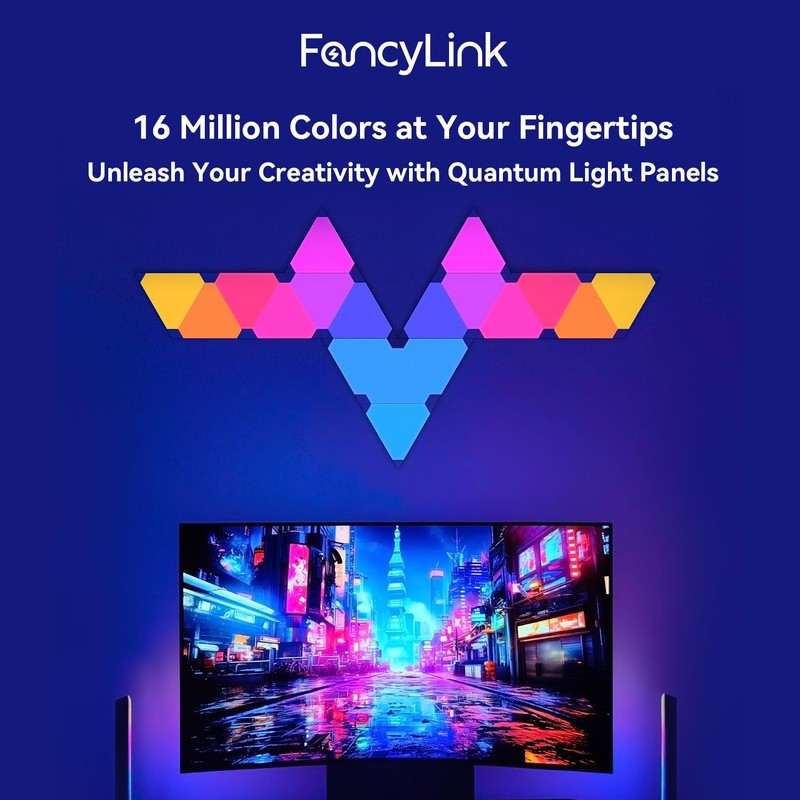 Fancylink Triangle Light Panels,LED Wall Lights for Gaming and Smart