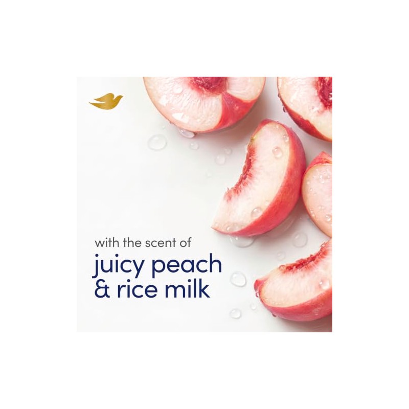 Dove Barra de Belleza Suavizante Melocotón Blanco Leche de Arroz