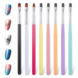8-Teiliges Gel NäGelpinsel für NäGel, Multifunktionale Gel-Nagelpinsel Werkzeuge Nageldesign-Pinsel für NagelverläNgerung Kunsttipps Nagelaufbaupinsel und Heimwerkerbedarf