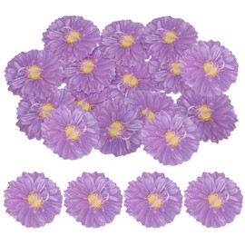 sourcing map 25 Pack Artificial Flower Cutouts Thanksgiving Day Wedding Autumn Decorate Purple with Glue 3.1x3.1 Inch for Wedding Thanksgiving Parties Crafts