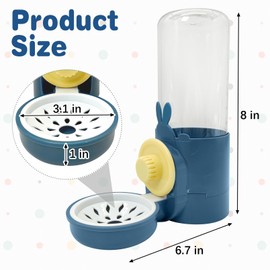 kathson Rabbit Water Dispenser for Cage 17 Oz Hanging Guinea Pig Water Bottle No Drip Gravity Automatic Bunny Water Bottle No Leak Small Animal Water Bottle for Chinchilla Ferret Hamster (Dark Blue)